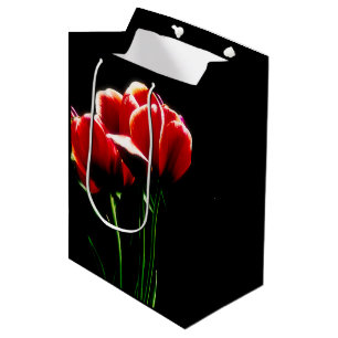 Rode tulpen medium cadeauzakje