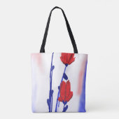 Rode Tulpen met blauw Tote Bag (Achterkant)