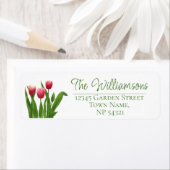 Rode tulpen met groen etiket (Insitu)
