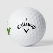 Rode tulpen met groen golfballen (Logo)