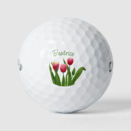 Rode tulpen met groen golfballen