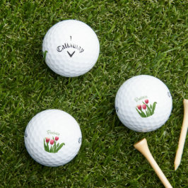 Rode tulpen met groen golfballen