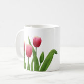 Rode tulpen met groen koffiemok (Voorkant links)