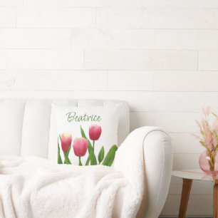 Rode tulpen met groen kussen