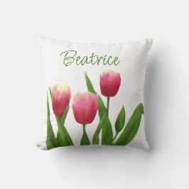 Rode tulpen met groen kussen