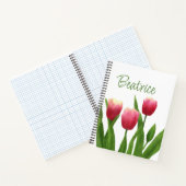 Rode tulpen met groen notitieboek (Binnen)