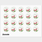 Rode tulpen met groen ronde sticker (Vel)
