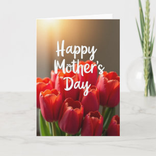 Rode Tulpen Moederdag Kaart