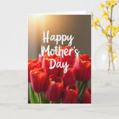 Rode Tulpen Moederdag Kaart (Gele Bloem)