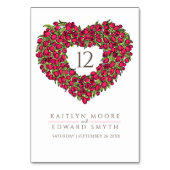 Rode tulpen monogram bruiloft aangepast tabelnumme kaart (Achterkant)