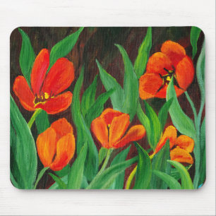 Rode tulpen muismat