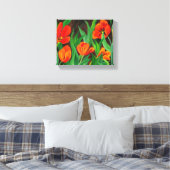 Rode Tulpen omwikkeld doek Canvas Afdruk (Insitu (Slaapkamer))