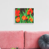 Rode Tulpen omwikkeld doek Canvas Afdruk (Insitu (Woonkamer))