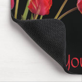 Rode Tulpen op Black Mousepad Muismat (Hoek)