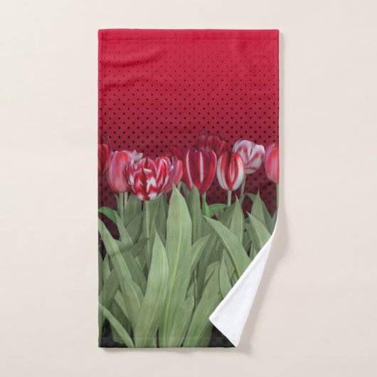 Rode Tulpen op gradiënt Bad Handdoek (Handdoek)