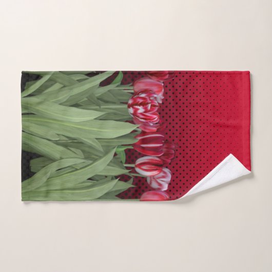 Rode Tulpen op gradiënt Bad Handdoek (Handdoek)