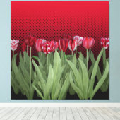 Rode Tulpen op gradiënt Canvas Afdruk (Insitu (Houten vloer))