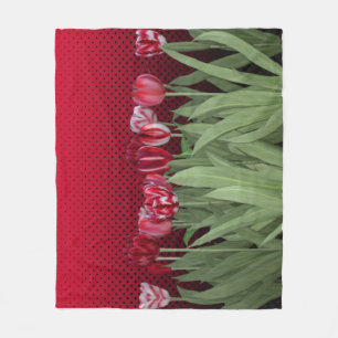 Rode Tulpen op gradiënt Fleece Deken
