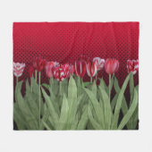 Rode Tulpen op gradiënt Fleece Deken (Voorkant (Horizontaal))