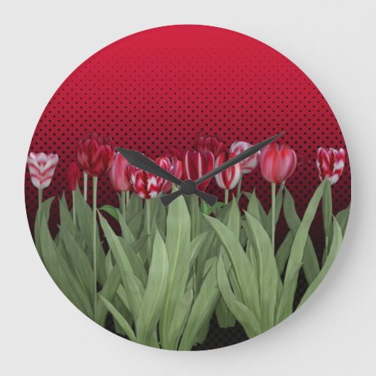 Rode Tulpen op gradiënt Grote Klok (Voorkant)