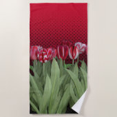 Rode Tulpen op gradiënt Strandlaken (Voorkant)