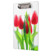 Rode tulpen op wit klembord (Links)