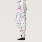 Rode tulpen op wit leggings (Links)