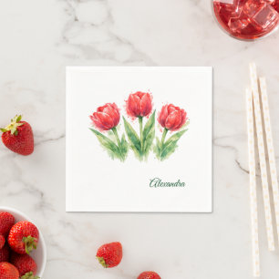 Rode Tulpen Papieren Bekertje Servet