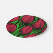 Rode tulpen papieren bordje (Gekanteld)