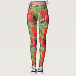 Rode Tulpen Pattern Leggings