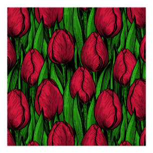 Rode tulpen perfect poster