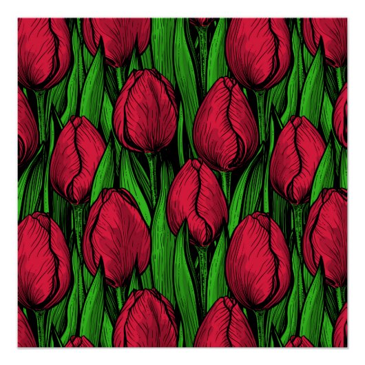 Rode tulpen perfect poster (Voorkant)