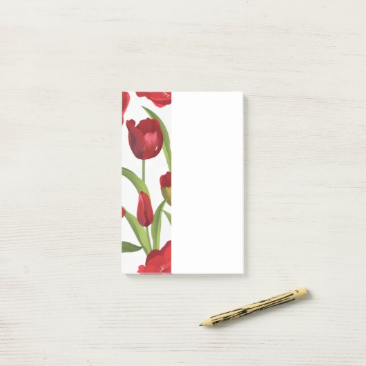Rode Tulpen  Post-it® Notes (Op bureau)
