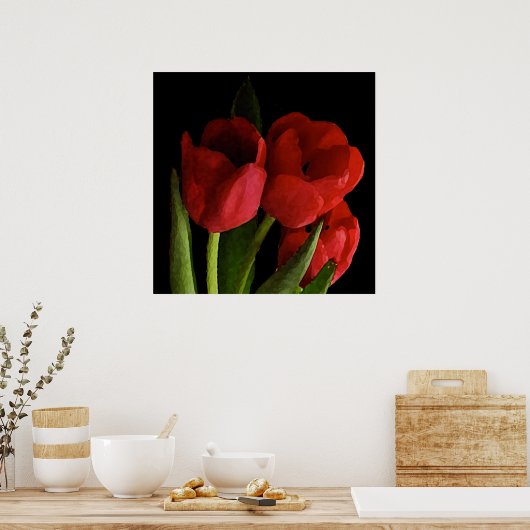 Rode tulpen poster (Keuken)