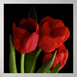 Rode tulpen poster