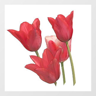 Rode tulpen raamsticker