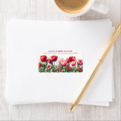  rode tulpen retour adreslabels etiket (Insitu)