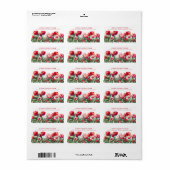  rode tulpen retour adreslabels etiket (Full Sheet)