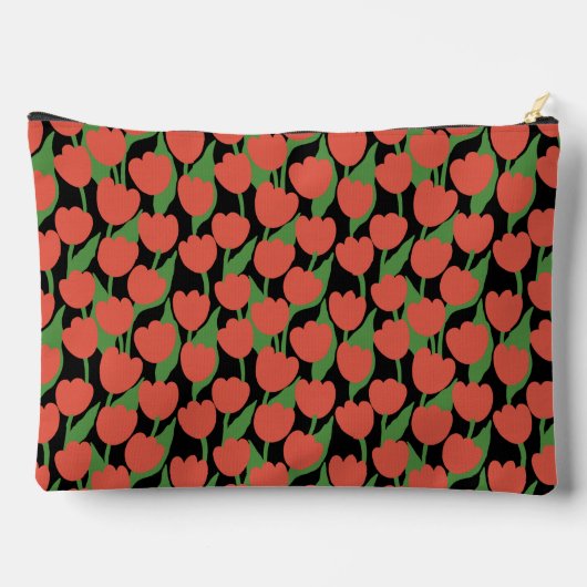 Rode tulpen retro, gepersonaliseerd etui (Achterkant)