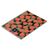 Rode tulpen retro, gepersonaliseerd monogram notitieboek (Linkerzijde)