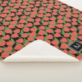 Rode tulpen retro, gepersonaliseerd sherpa deken (3/4)