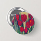 Rode tulpen ronde button 5,7 cm (Voorkant /achterkant)