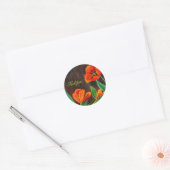 Rode tulpen ronde sticker (Envelop)