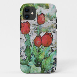 Rode tulpen schilderij Case-Mate iPhone case