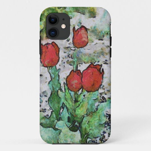 Rode tulpen schilderij Case-Mate iPhone case (Achterkant)