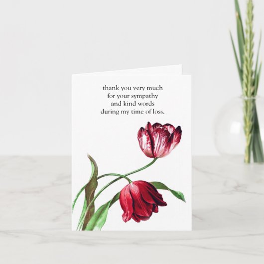 Rode Tulpen  Seed Bedankt Card Notitiekaartje (Voorkant)