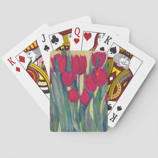 Rode tulpen speelkaarten (Achterkant)