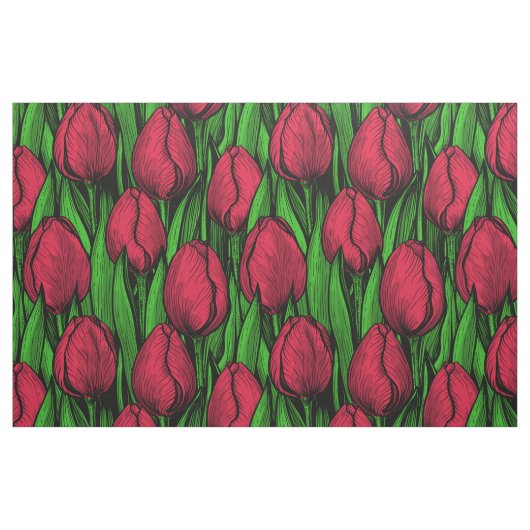 Rode tulpen stof (Fat Quarter)