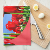 Rode tulpen theedoek (Quarter Fold)