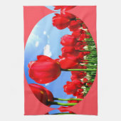 Rode tulpen theedoek (Verticaal)